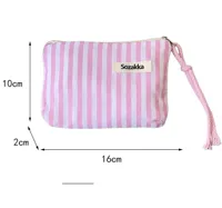 Women's Stripe Canvas Zipper Wallets main image 6