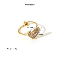 304 Stainless Steel 18K Gold Plated Basic Modern Style Classic Style Inlay Heart Shape Rhinestones Rings Earrings Necklace sku image 2