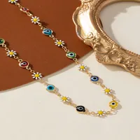 IG Style Modern Style Devil's Eye Alloy Rhinestone Enamel Inlay Rhinestones Unisex Necklace main image 2