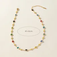 IG Style Modern Style Devil's Eye Alloy Rhinestone Enamel Inlay Rhinestones Unisex Necklace main image 5
