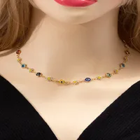 IG Style Modern Style Devil's Eye Alloy Rhinestone Enamel Inlay Rhinestones Unisex Necklace main image 4