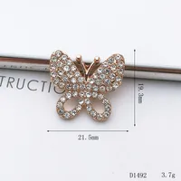 1 Piece Alloy Rhinestones Heart Shape Crown Butterfly DIY Ornament Accessories Shoe Buckle sku image 1