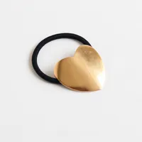 Women's Simple Style Heart Shape Metal Plating Hair Tie sku image 1