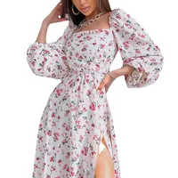 Women's Regular Dress Vacation Square Neck Printing Long Sleeve Printing Midi Dress Holiday Beach main image 5