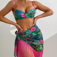 Women's Vacation Printing 3 Pieces Set Bikinis Swimwear main image 2