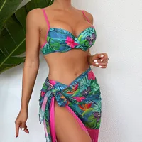 Women's Vacation Printing 3 Pieces Set Bikinis Swimwear main image 1