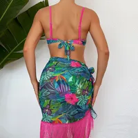 Women's Vacation Printing 3 Pieces Set Bikinis Swimwear main image 3