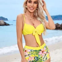 Women's Vacation Ditsy Floral 3 Pieces Set Bikinis Swimwear main image 2
