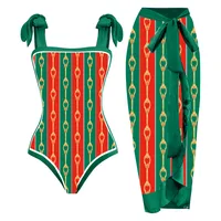 Women's Vacation Stripe Plaid 1 Piece One Piece Swimwear main image 4