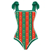 Women's Vacation Stripe Plaid 1 Piece One Piece Swimwear main image 5