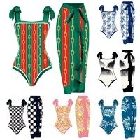 Women's Vacation Stripe Plaid 1 Piece One Piece Swimwear main image 1