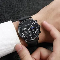 Casual Color Block Buckle Quartz Men's Watches sku image 2