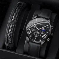 Casual Color Block Buckle Quartz Men's Watches main image 1