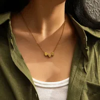 Titanium Steel Gold Plated Simple Style Classic Style Plating Heart Shape Pendant Necklace main image 1