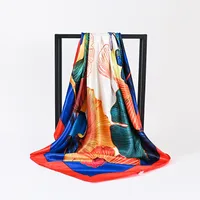Women's Casual Ginkgo Leaf Satin Printing And Dyeing Printing Silk Scarf main image 6
