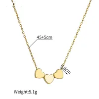 Titanium Steel Gold Plated Simple Style Classic Style Plating Heart Shape Pendant Necklace main image 2