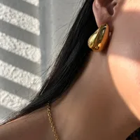 1 Pair Vintage Style Commute Water Droplets Plating 304 Stainless Steel 18K Gold Plated Ear Studs main image 3