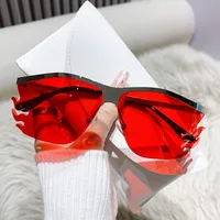 Hip-Hop Exaggerated Streetwear Color Block Pc Special-Shaped Mirror Patchwork Frameless Women's Sunglasses main image 1