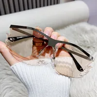 Hip-Hop Exaggerated Streetwear Color Block Pc Special-Shaped Mirror Patchwork Frameless Women's Sunglasses main image 3