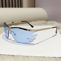 Hip-Hop Exaggerated Streetwear Color Block Pc Special-Shaped Mirror Patchwork Frameless Women's Sunglasses sku image 2