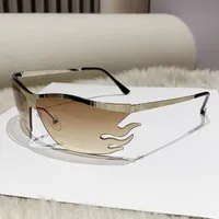 Hip-Hop Exaggerated Streetwear Color Block Pc Special-Shaped Mirror Patchwork Frameless Women's Sunglasses sku image 3