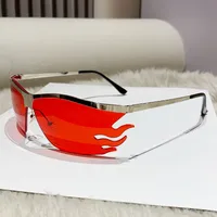 Hip-Hop Exaggerated Streetwear Color Block Pc Special-Shaped Mirror Patchwork Frameless Women's Sunglasses sku image 6