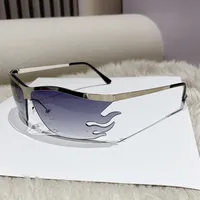 Hip-Hop Exaggerated Streetwear Color Block Pc Special-Shaped Mirror Patchwork Frameless Women's Sunglasses sku image 4