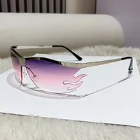 Hip-Hop Exaggerated Streetwear Color Block Pc Special-Shaped Mirror Patchwork Frameless Women's Sunglasses sku image 7