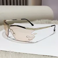 Hip-Hop Exaggerated Streetwear Color Block Pc Special-Shaped Mirror Patchwork Frameless Women's Sunglasses sku image 5