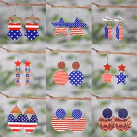 1 Pair Retro Star Wood Drop Earrings main image 1