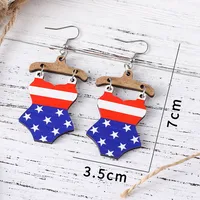 1 Pair Retro Star Wood Drop Earrings main image 6