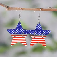 1 Pair Retro Star Wood Drop Earrings main image 9