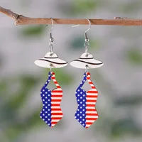 1 Pair Retro Star Wood Drop Earrings main image 8