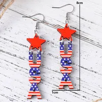 1 Pair Retro Star Wood Drop Earrings main image 5