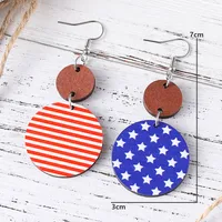 1 Pair Retro Star Wood Drop Earrings main image 4