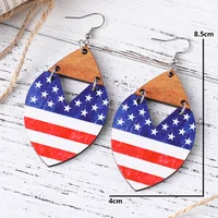 1 Pair Retro Star Wood Drop Earrings main image 3