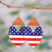 1 Pair Retro Star Wood Drop Earrings sku image 4