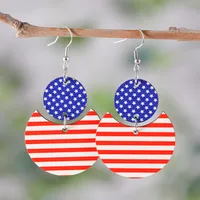 1 Pair Retro Star Wood Drop Earrings sku image 6