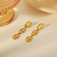 1 Pair Vintage Style Exaggerated Round Plating 304 Stainless Steel 18K Gold Plated Drop Earrings main image 2