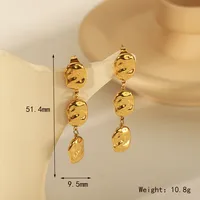 1 Pair Vintage Style Exaggerated Round Plating 304 Stainless Steel 18K Gold Plated Drop Earrings main image 3