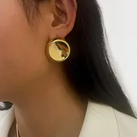 1 Pair Retro Simple Style Geometric Copper 18K Gold Plated Ear Studs main image 6