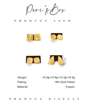 1 Pair Retro Simple Style Geometric Copper 18K Gold Plated Ear Studs main image 7