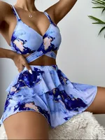 Women's Vacation Printing 3 Pieces Set Bikinis Swimwear sku image 11