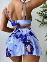 Women's Vacation Printing 3 Pieces Set Bikinis Swimwear main image 4