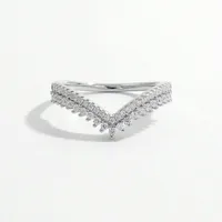 Sterling Silver White Gold Plated Simple Style Shiny Inlay V Shape Zircon Rings main image 4