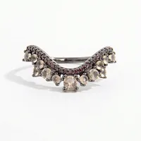 Sterling Silver White Gold Plated Simple Style Shiny Inlay V Shape Zircon Rings main image 2