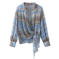 Women's Blouse Long Sleeve Blouses Printing Streetwear Plaid sku image 2
