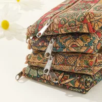 Unisex Geometric Cork Zipper Wallets main image 2