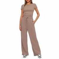 Holiday Daily Women's Casual Solid Color Polyester Pocket Pants Sets Pants Sets main image 3