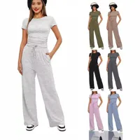 Holiday Daily Women's Casual Solid Color Polyester Pocket Pants Sets Pants Sets main image 1